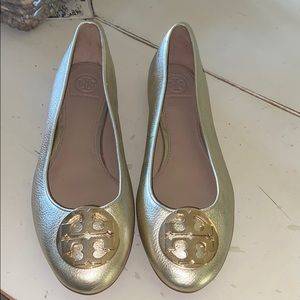 Gold Tory Burch Flats